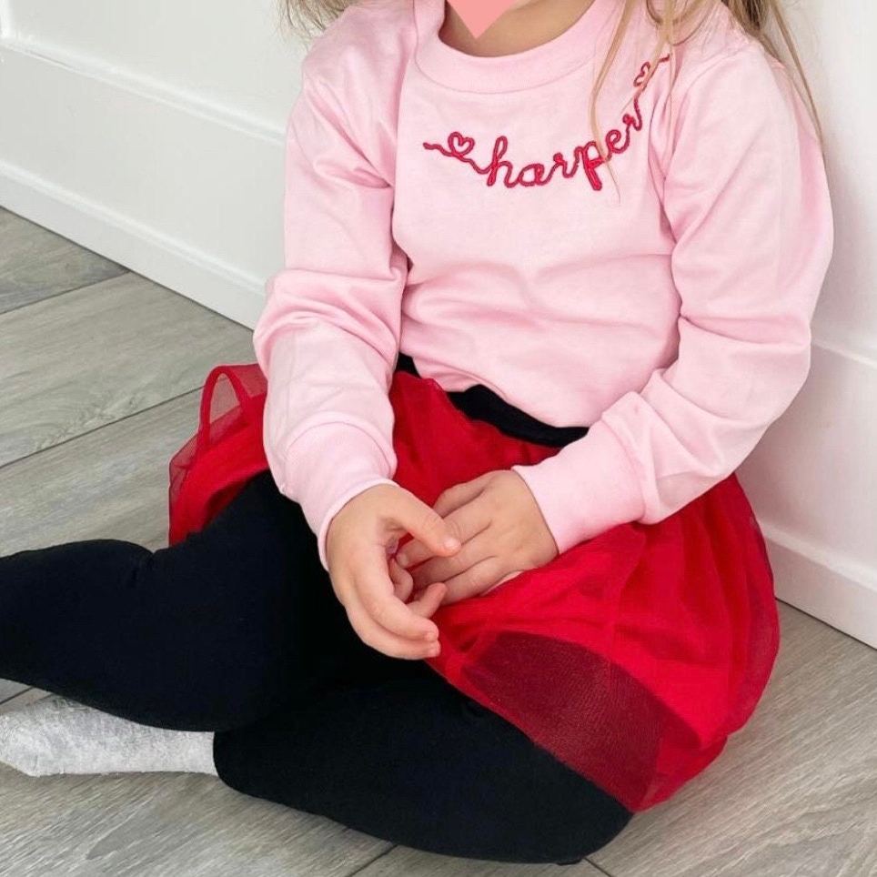Personalized Embroidered Kids Valentines Sweatshirt | InSweatshirt88