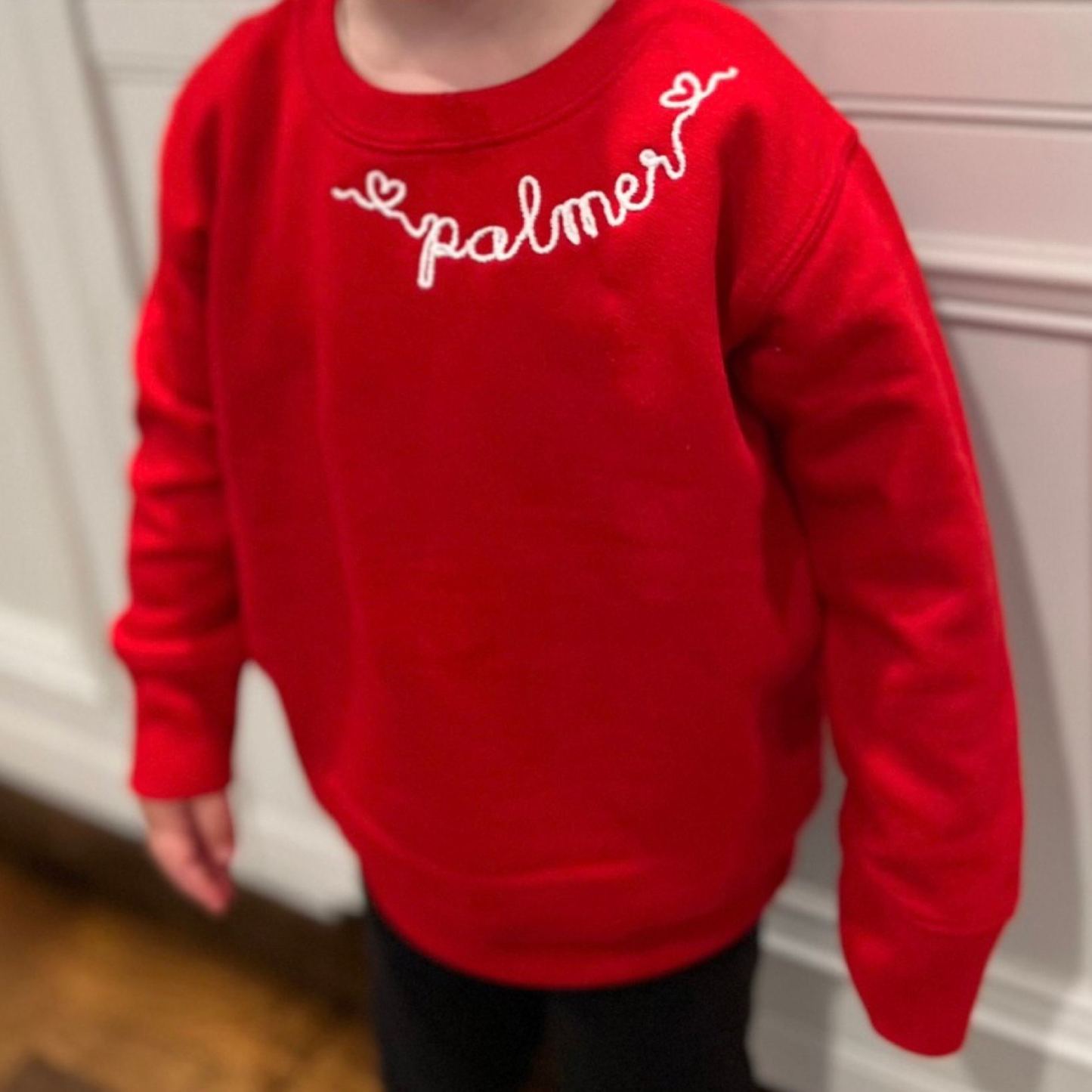 Personalized Embroidered Kids Valentines Sweatshirt | InSweatshirt88