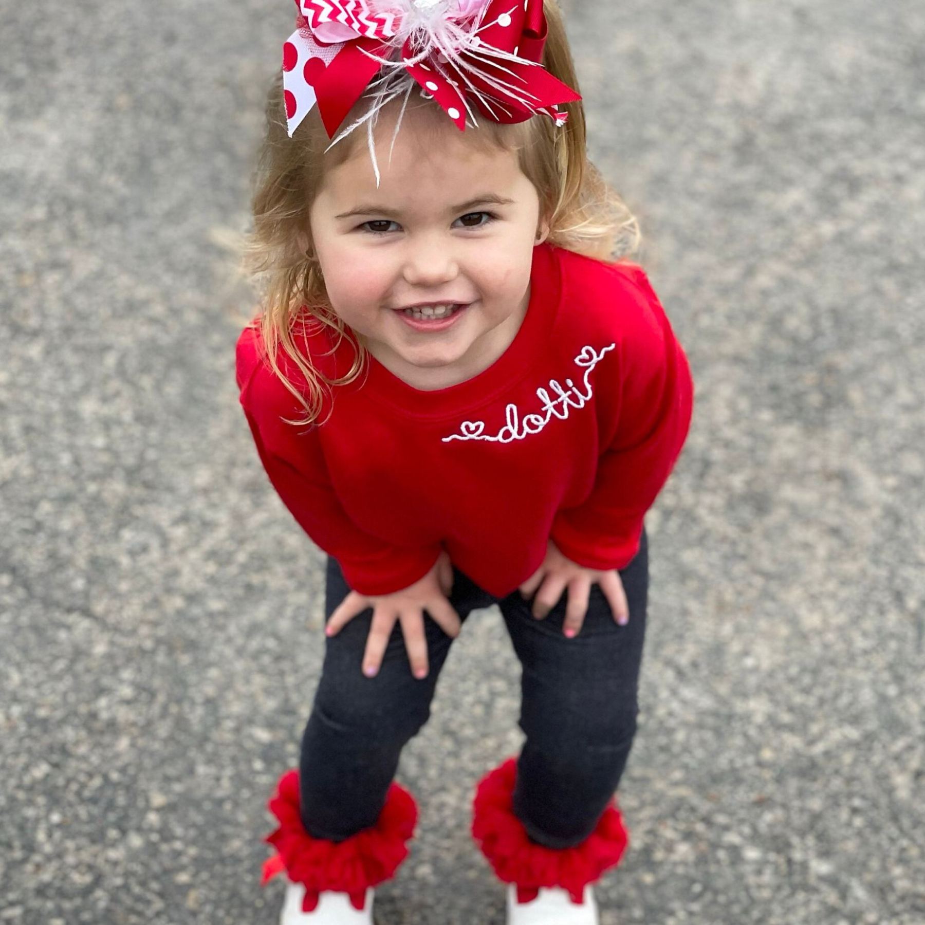 Personalized Embroidered Kids Valentines Sweatshirt | InSweatshirt88