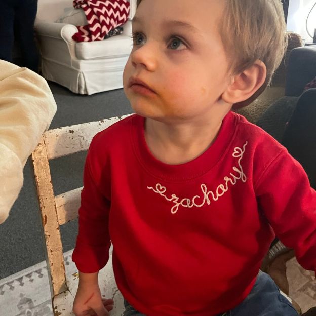 Personalized Embroidered Kids Valentines Sweatshirt | InSweatshirt88