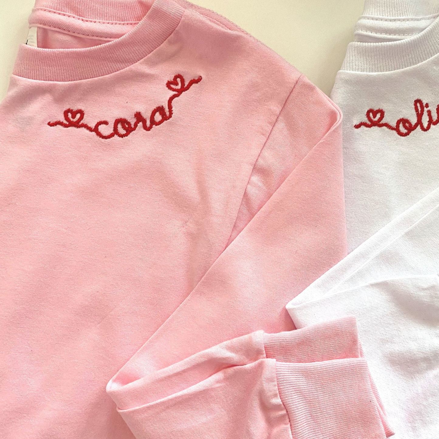 Personalized Embroidered Kids Valentines Sweatshirt | InSweatshirt88