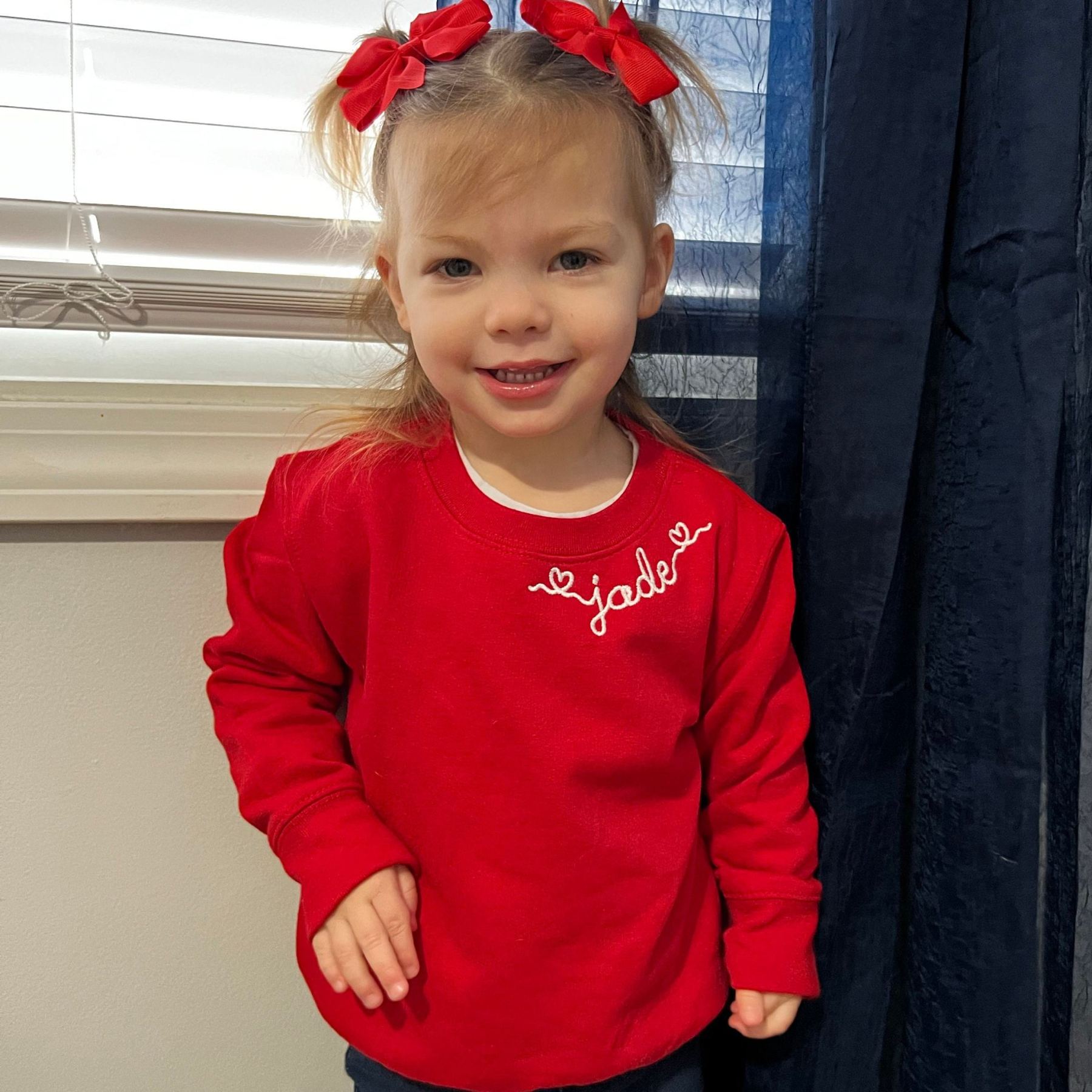 Personalized Embroidered Kids Valentines Sweatshirt | InSweatshirt88