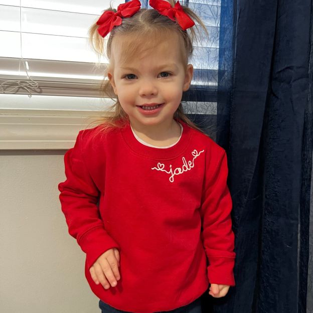 Personalized Embroidered Kids Valentines Sweatshirt | InSweatshirt88