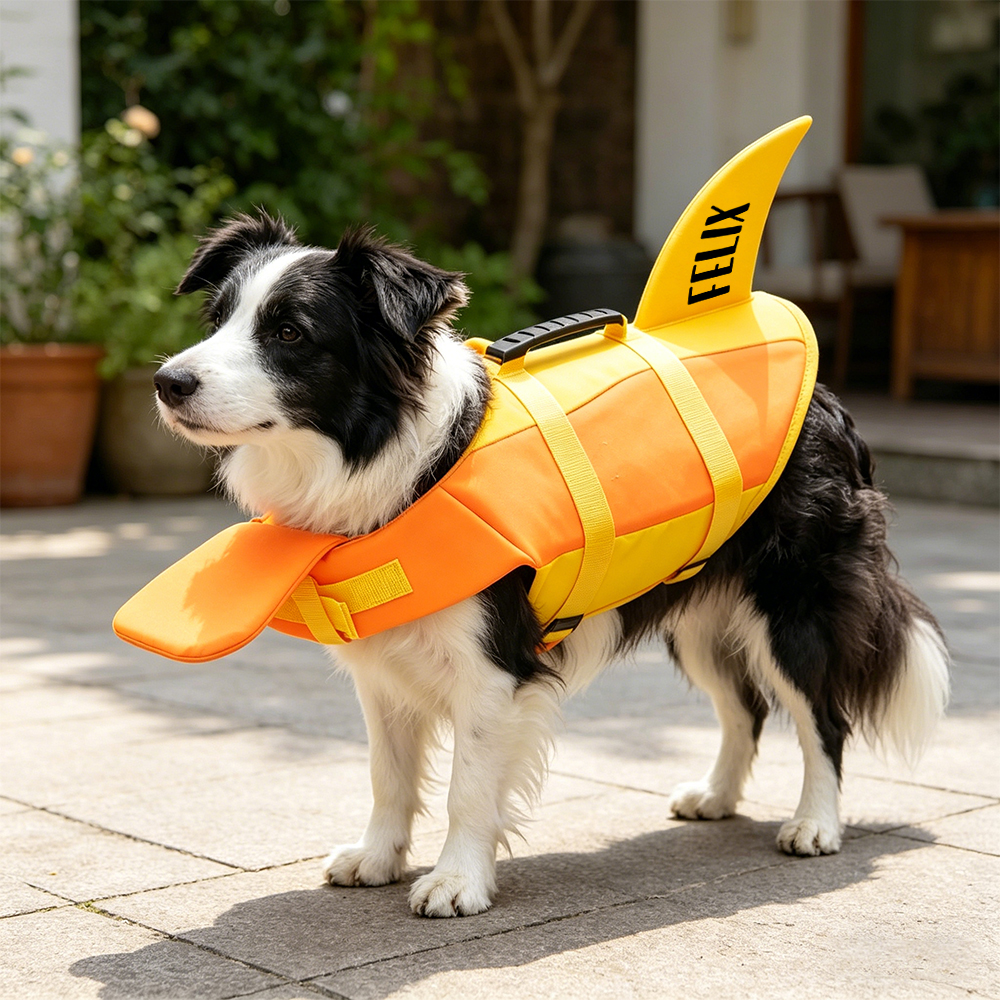 Personalized Name Summer Shark Pet Life Jacket | inCloth96