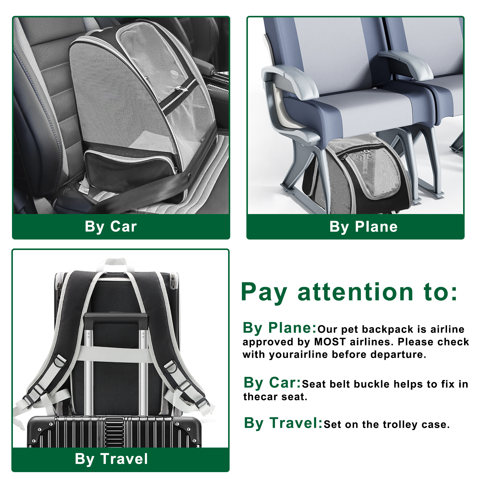  Expandable Pet Backpack Carrier for Medium Cats and Small Dogs