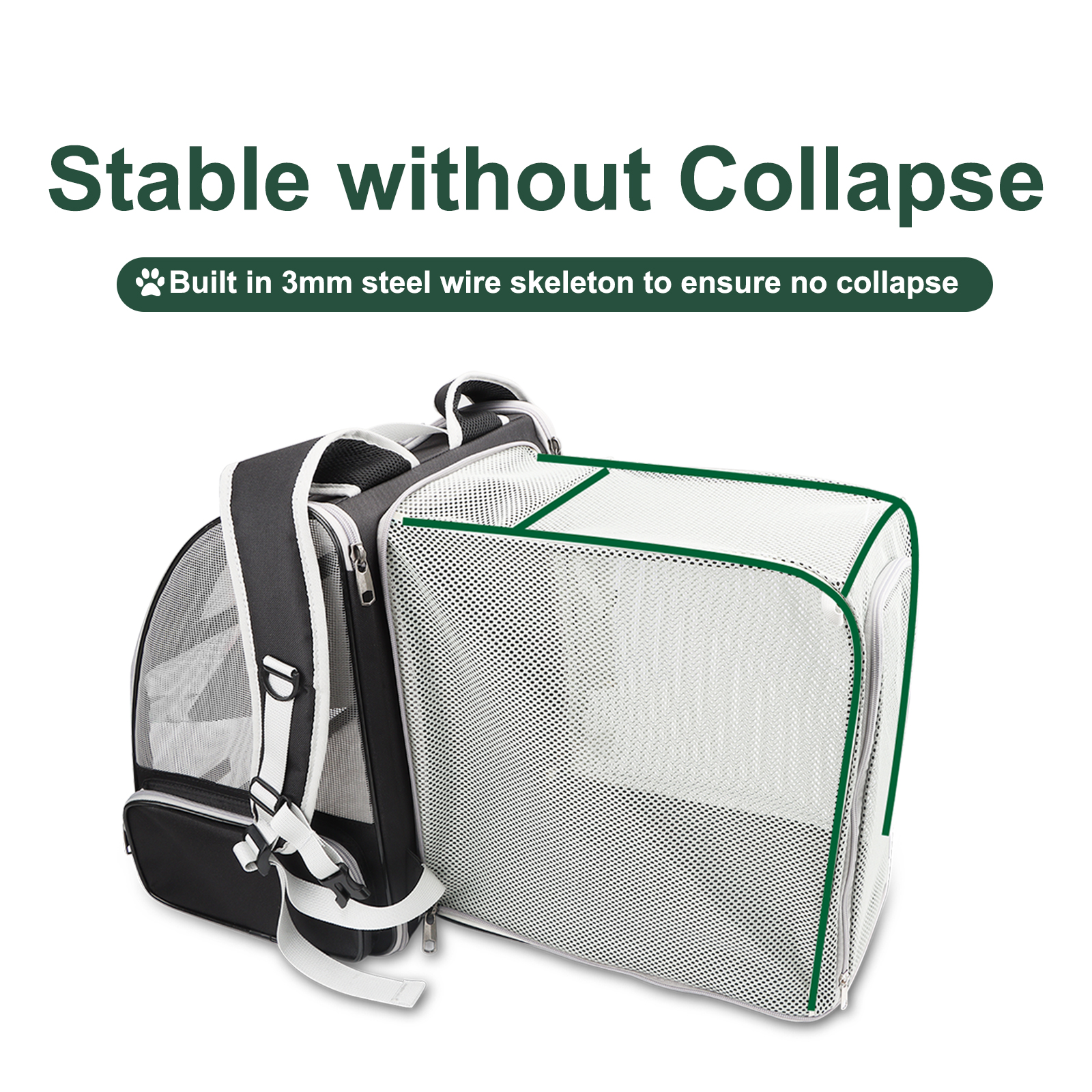  Expandable Pet Backpack Carrier for Medium Cats and Small Dogs