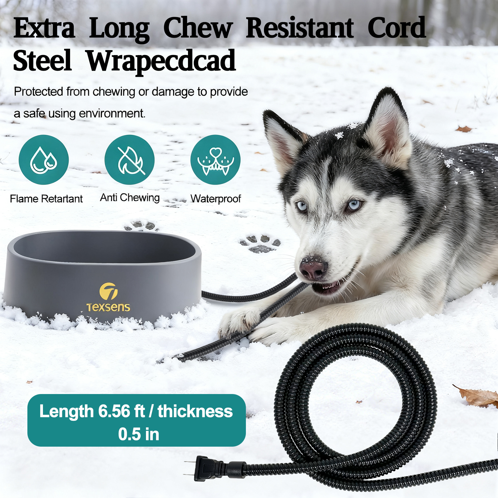 Heated Water Bowl for Large Dogs - 0.93 Gallon/118 OZ 