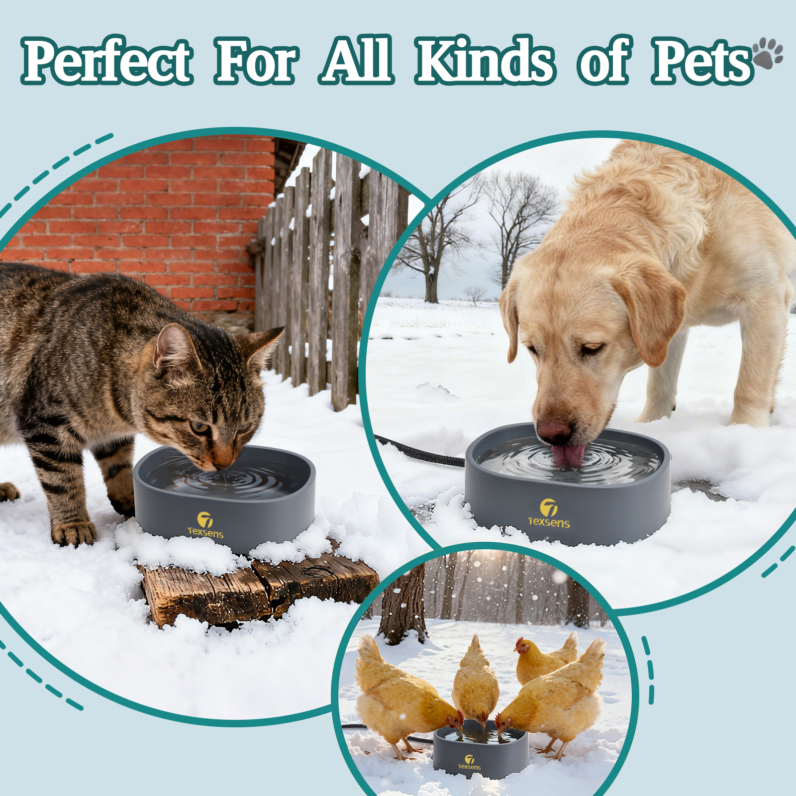 Heated Water Bowl for Large Dogs - 0.93 Gallon/118 OZ 