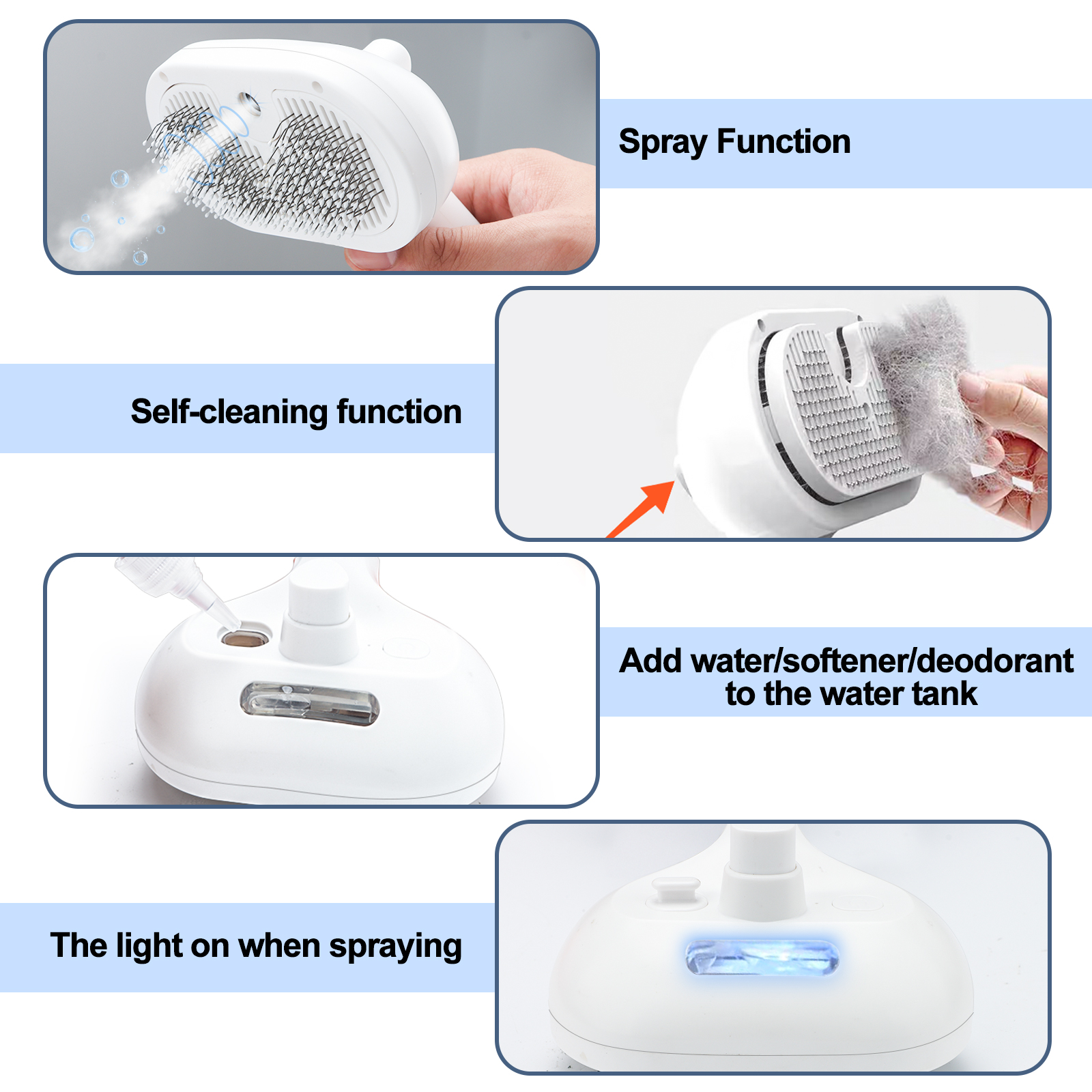 Texsens Self Cleaning Spray Pet Brush