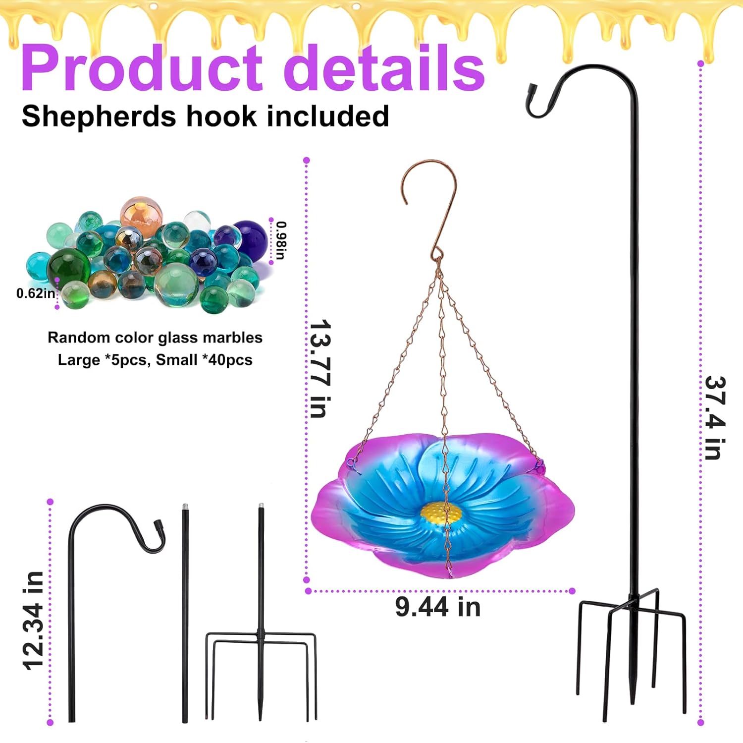 Bee Watering Station with Shepherds Hook