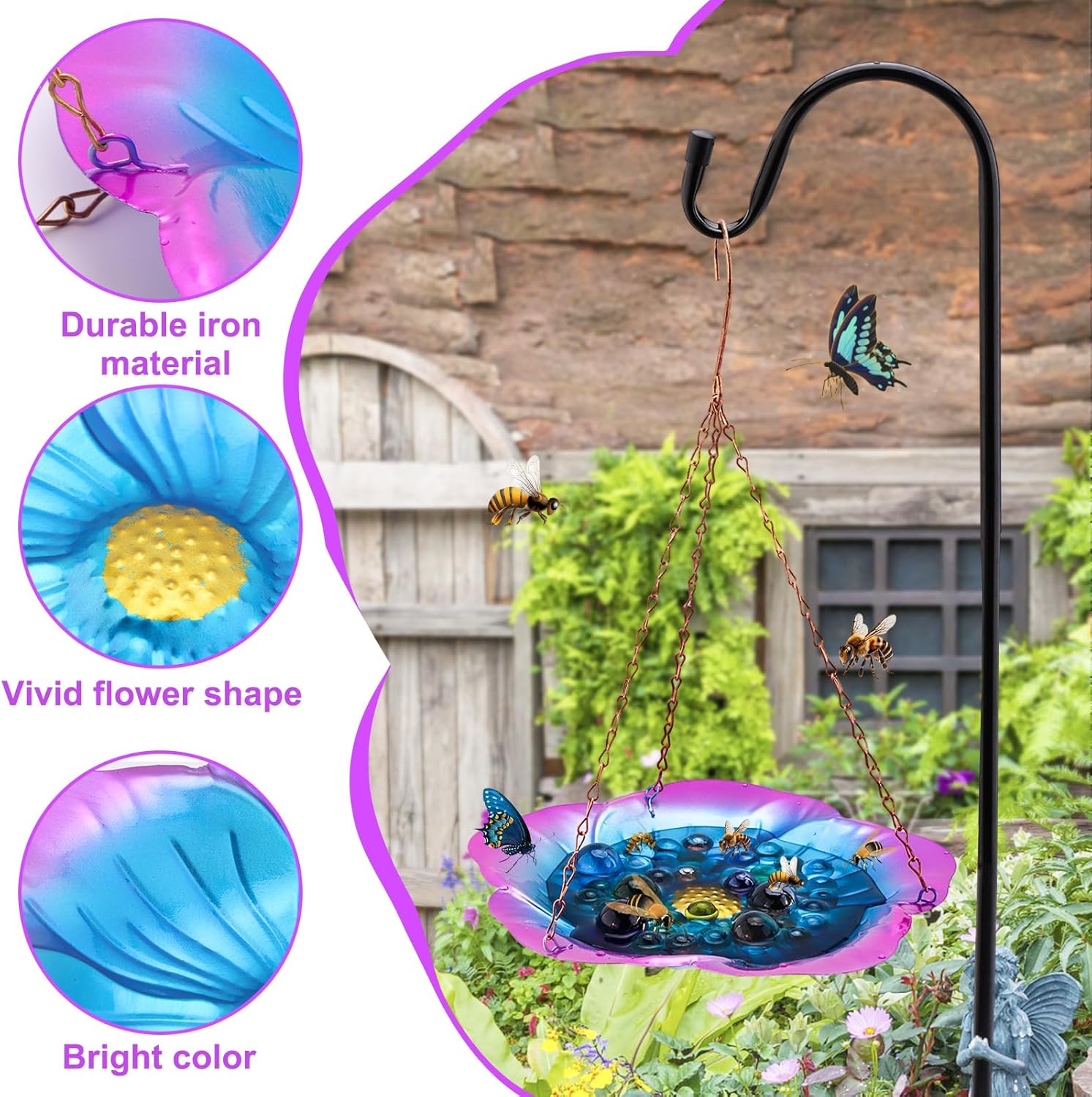 Bee Watering Station with Shepherds Hook