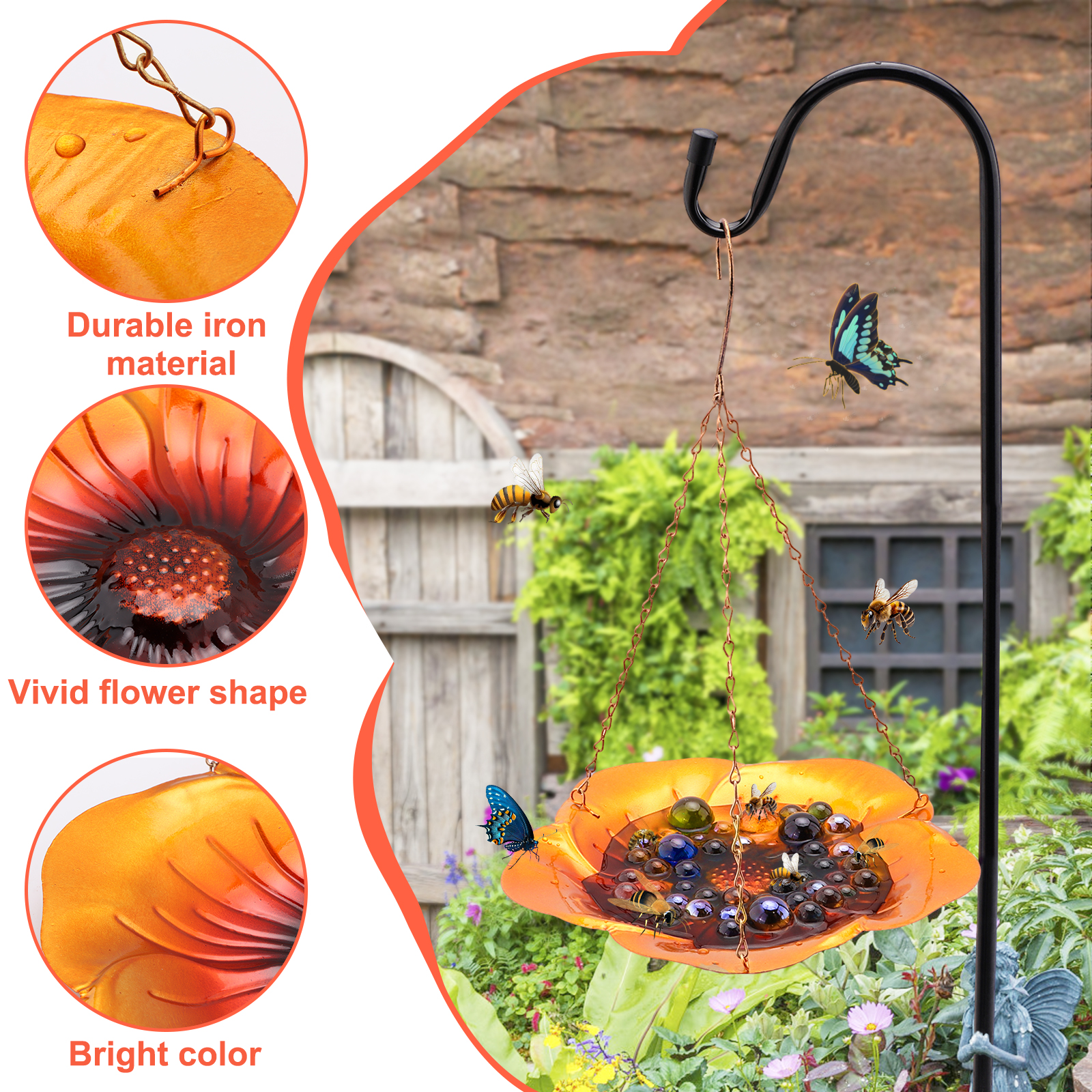 Bee Watering Station with Shepherds Hook