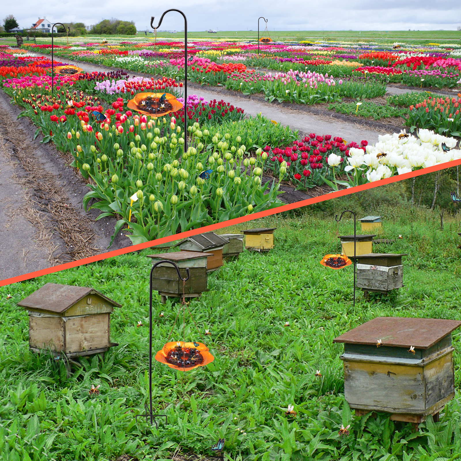 Bee Watering Station with Shepherds Hook