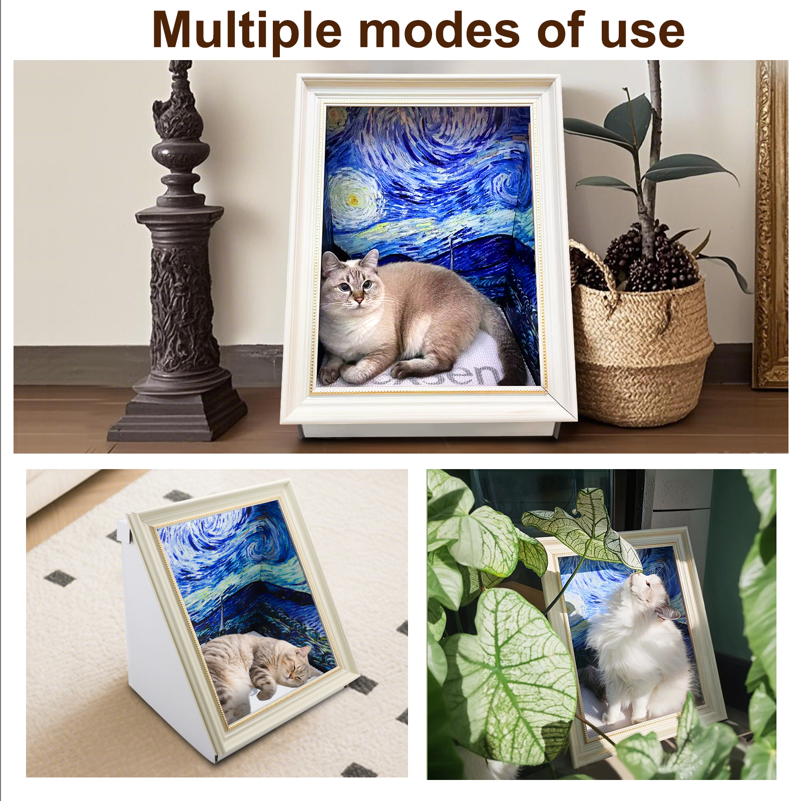 Texsens 3-in-1 Cat Scratcher Art Frame