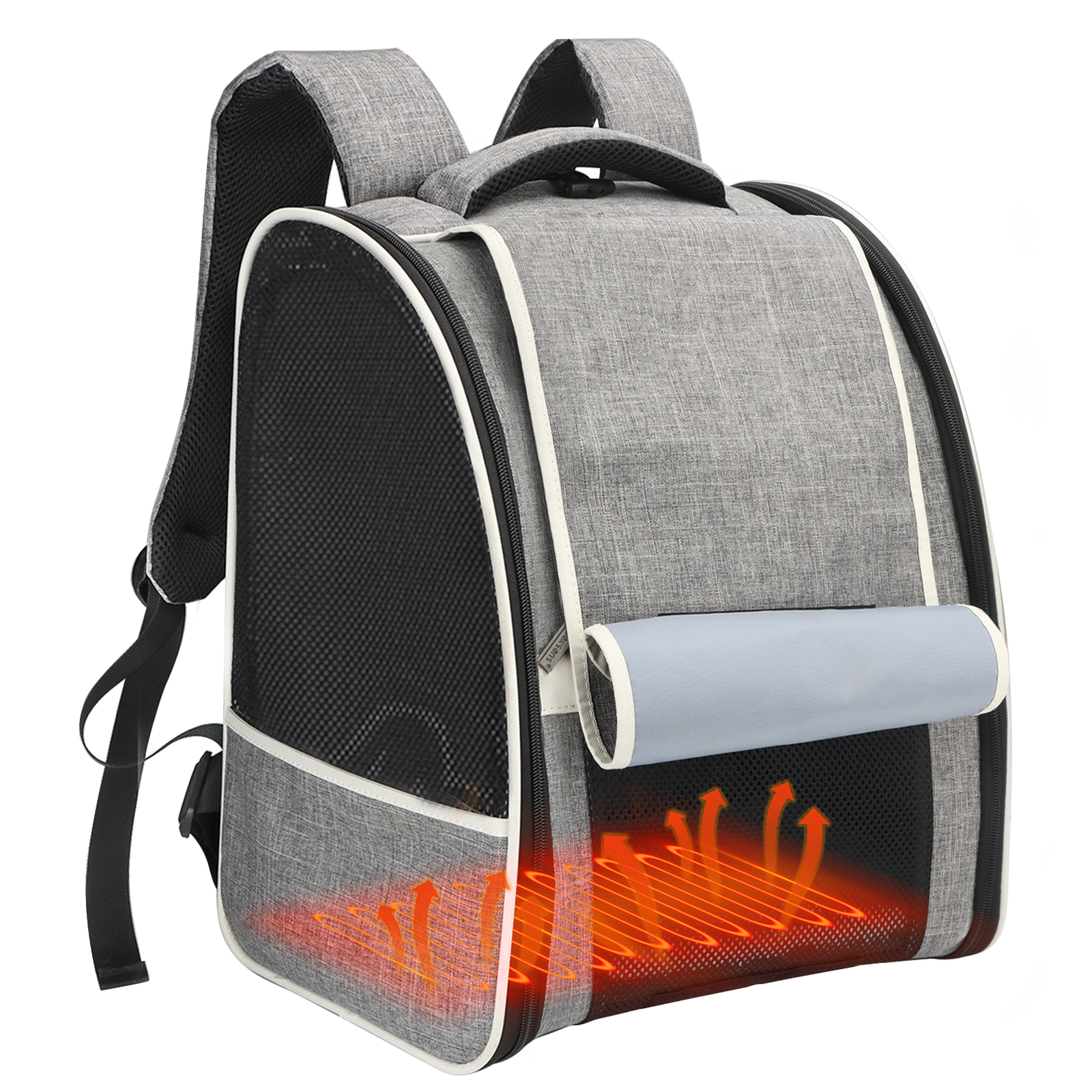 Pet Backpack with Heating Pad for Winter Travel Outdoors