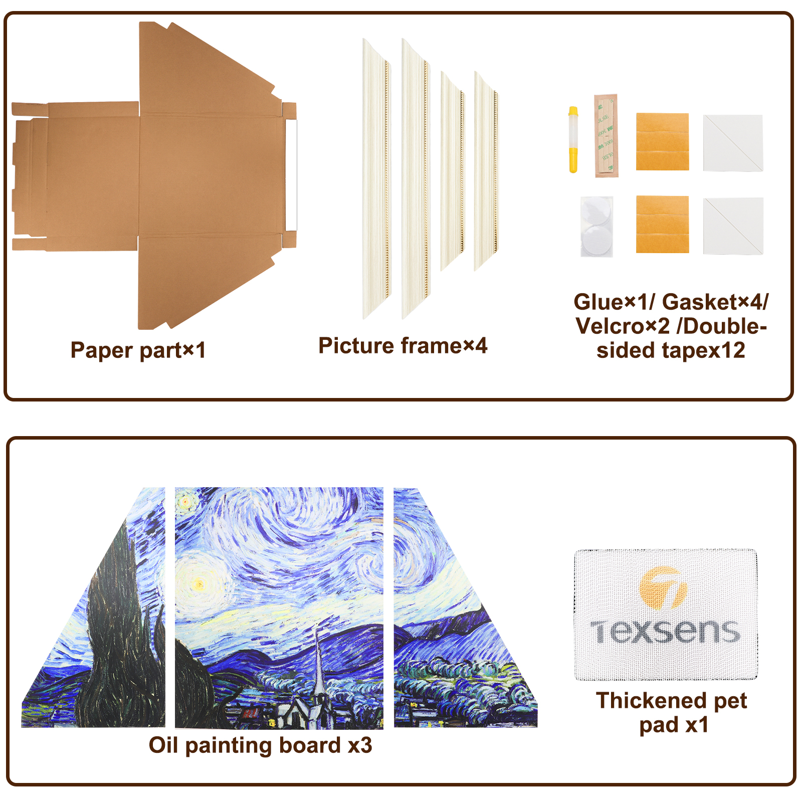 Texsens 3-in-1 Cat Scratcher Art Frame