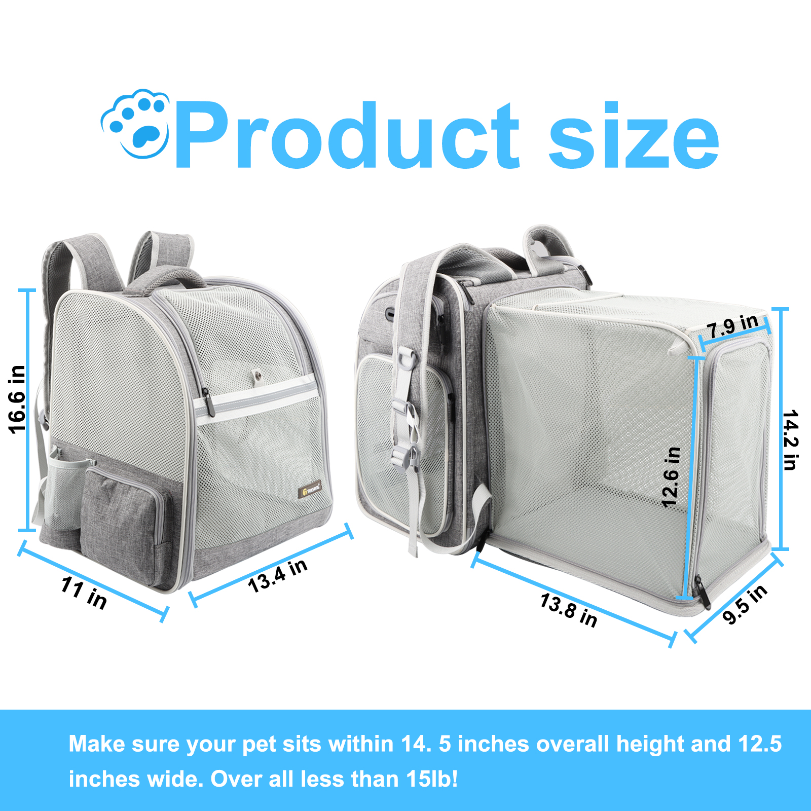 Cat Backpack Expandable Pet Carrier