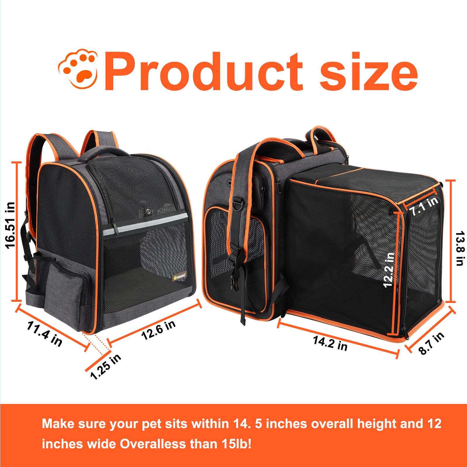 Cat Backpack Expandable Pet Carrier