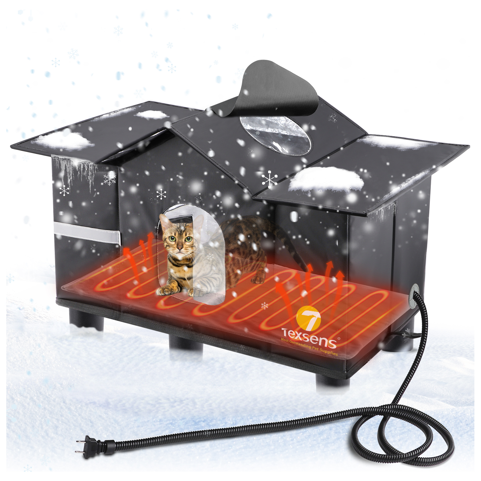 Texsens Heated Cat House for Outside