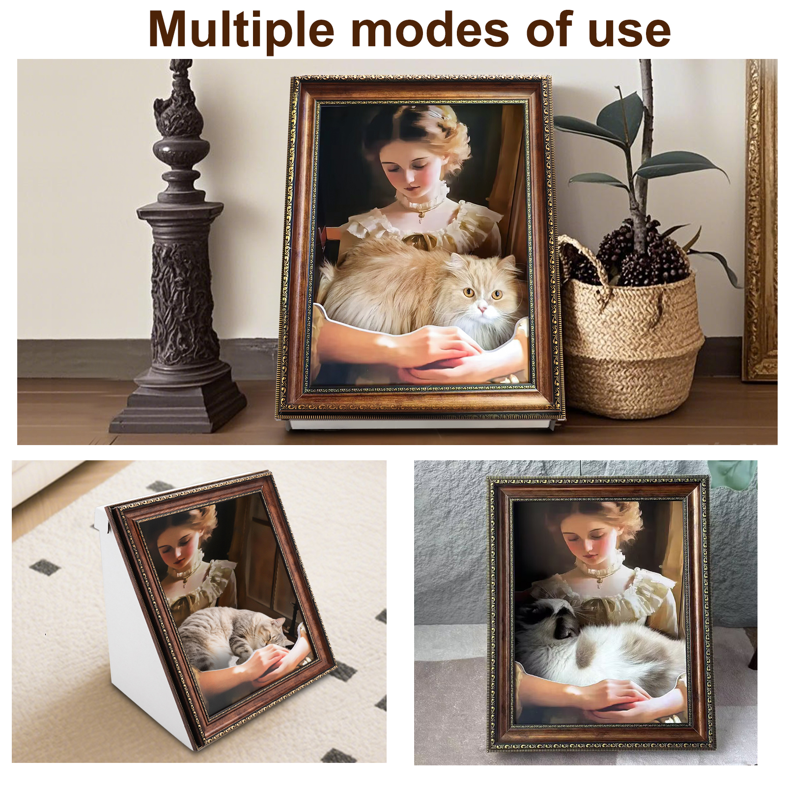 Texsens 3-in-1 Art Frame Cat Scratcher & Bed