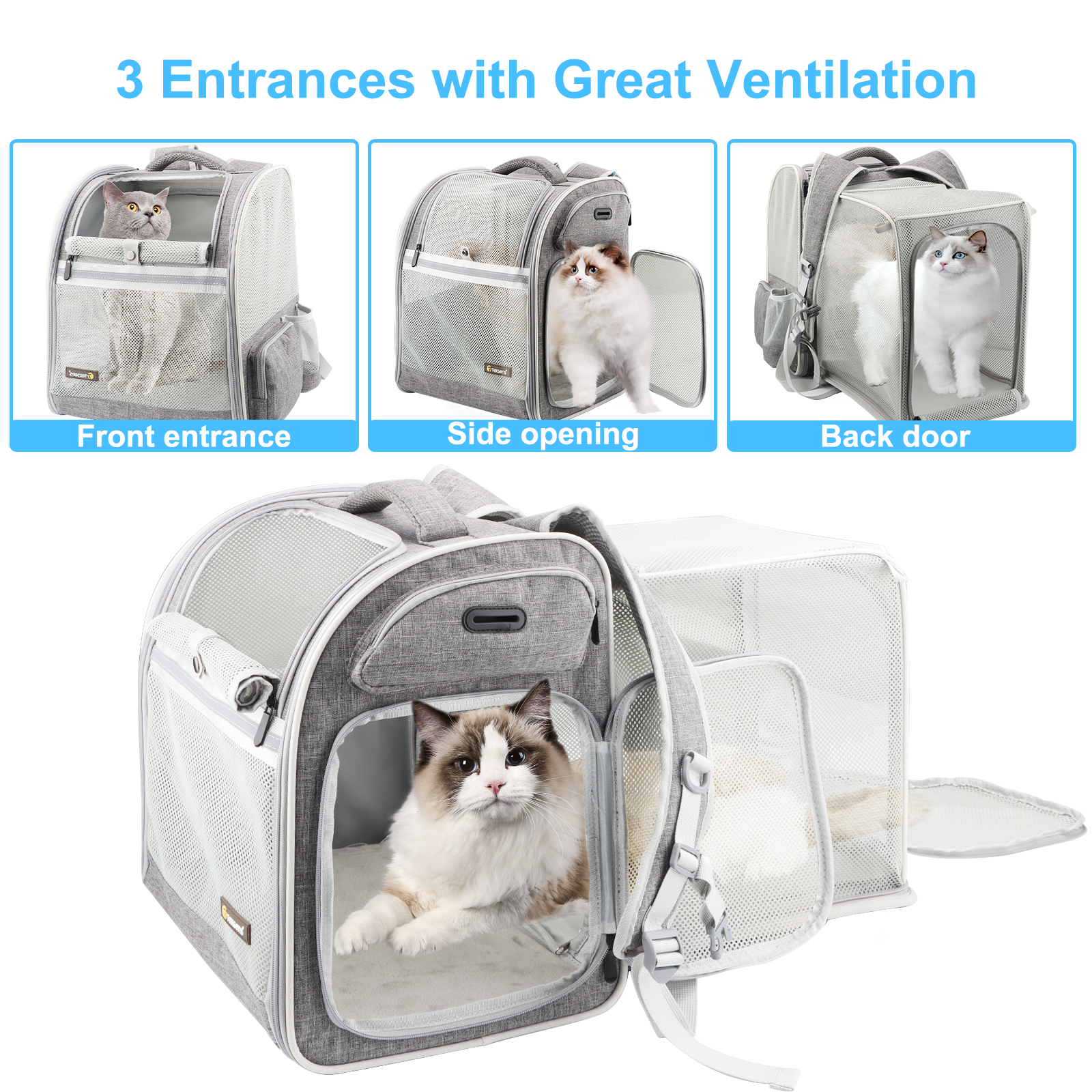 Cat Backpack Expandable Pet Carrier