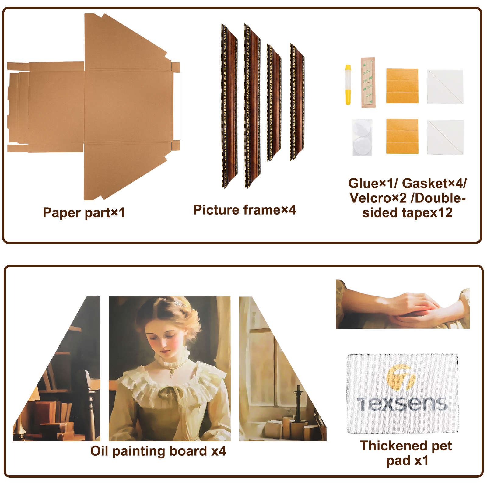 Texsens 3-in-1 Art Frame Cat Scratcher & Bed