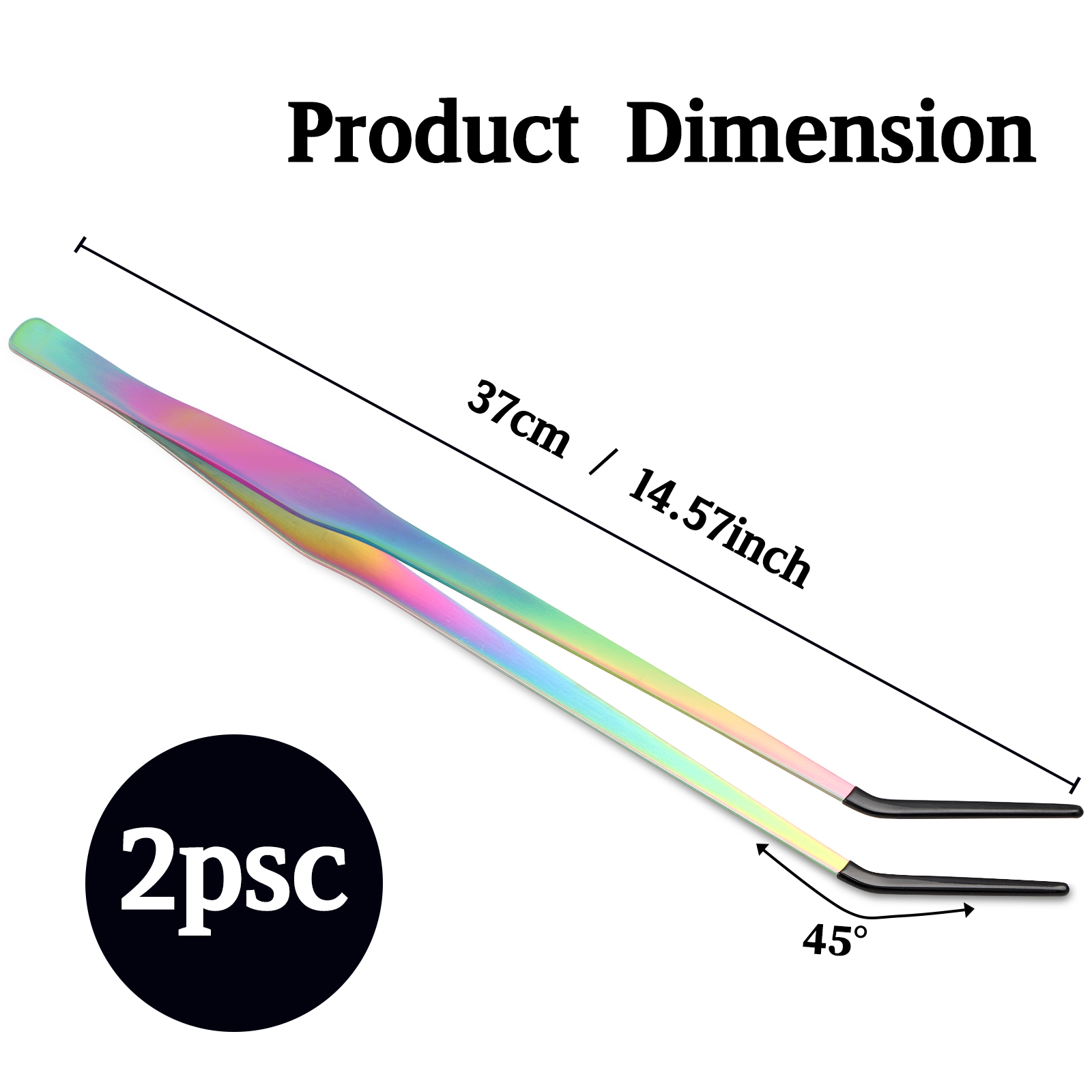 Texsens OLIISS Reptile Feeding Tongs with Rubber Tip - 15" Extra Long Tweezers for Aquariums & Crafts 