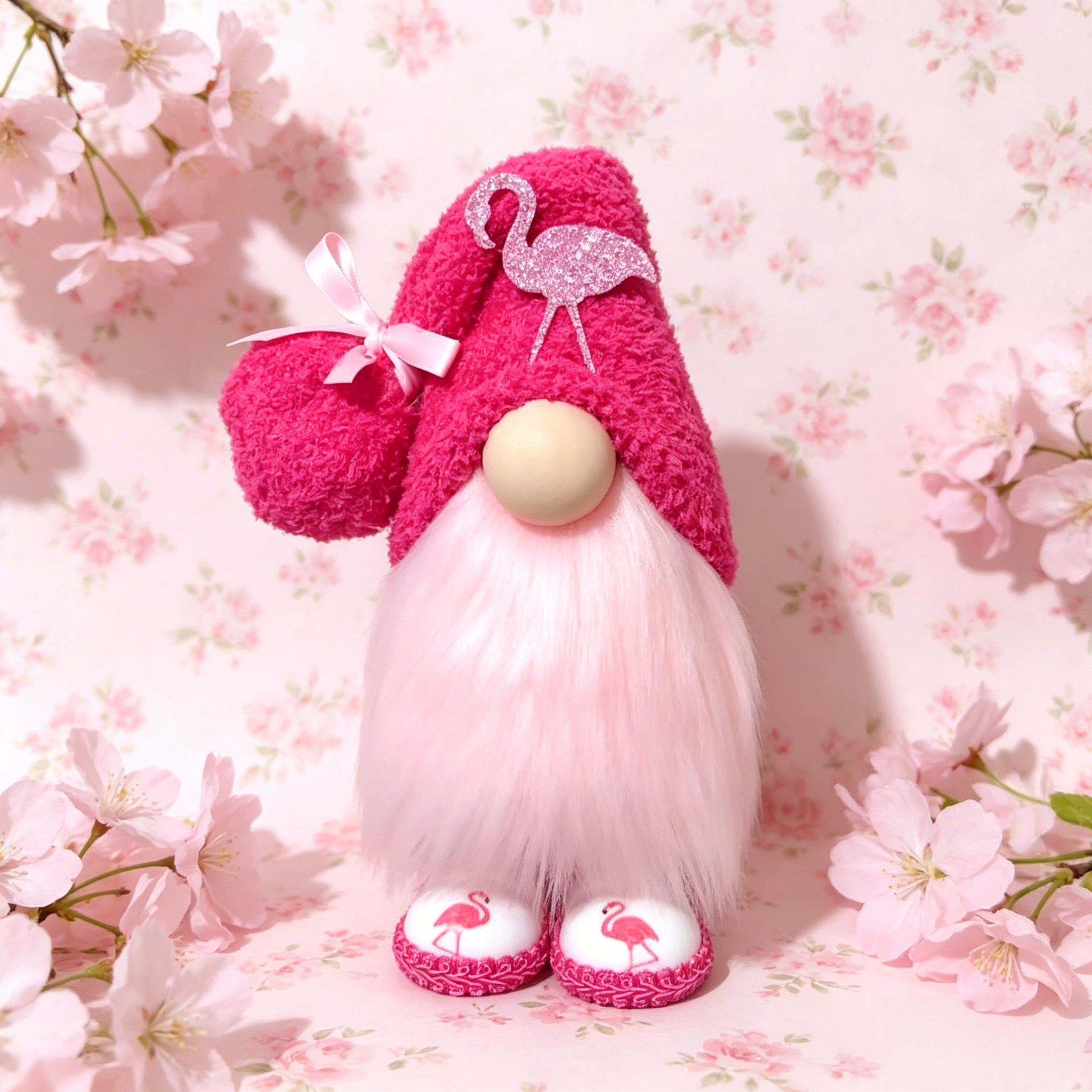 Pink Swan Gnome --Tiered Tray Gnome