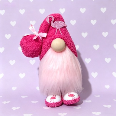 Pink Swan Gnome --Tiered Tray Gnome