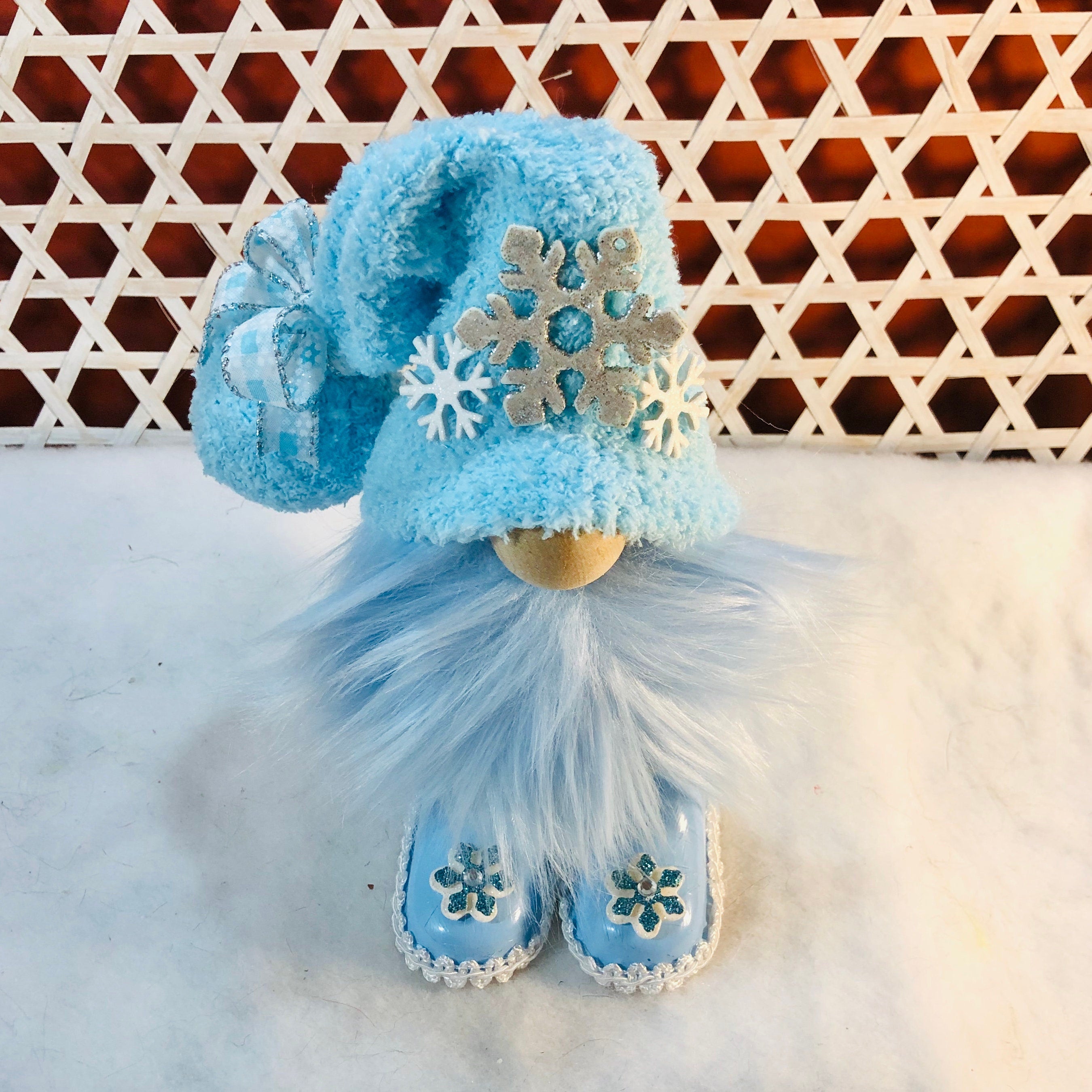 Ice Blue Snowflake Gnome