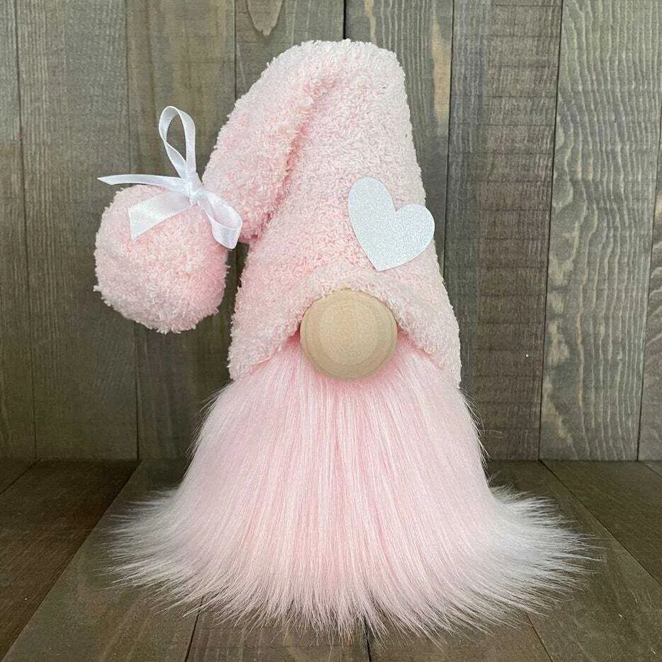 Pink Heart Gnome Valentines Day Gnome--Tiered Tray Gnome