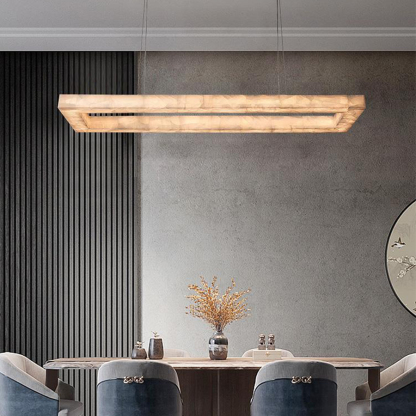 Rivage Rectangular Calcite Chandelier 72"-VaseLamps