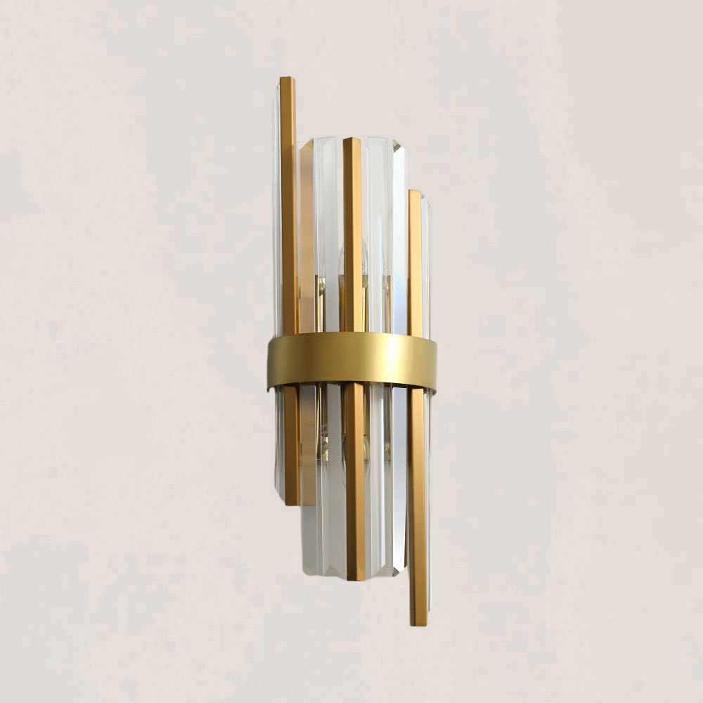 VASELAMPS - Elegant Modern Crystal Gold Plated Wall Sconce-VaseLamps