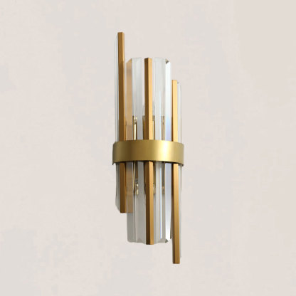 VASELAMPS - Elegant Modern Crystal Gold Plated Wall Sconce-VaseLamps