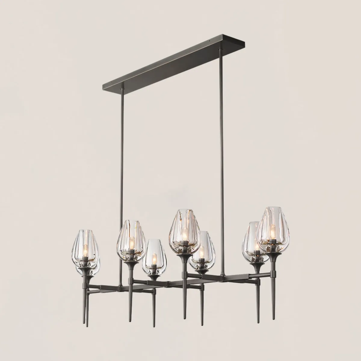 Tulip Crystal Linear Chandelier-VaseLamps