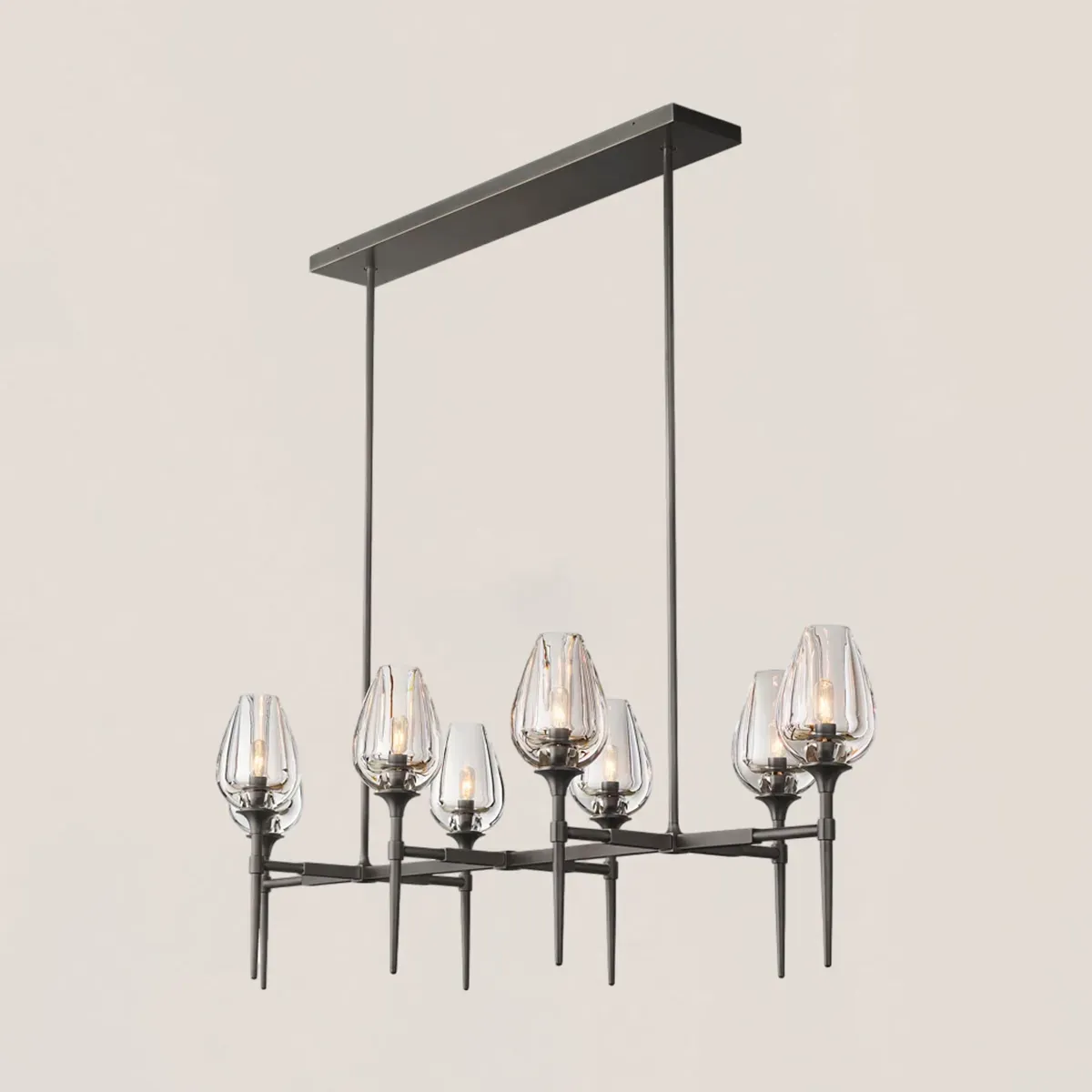 Tulip Crystal Linear Chandelier-VaseLamps