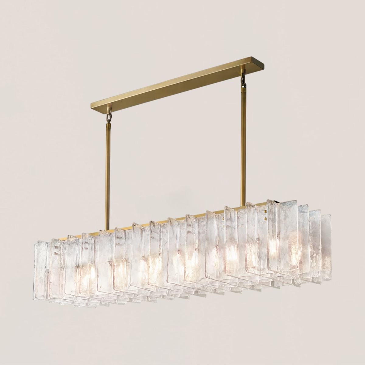 Lattice Clear Glass Rectangular Chandelier-VaseLamps