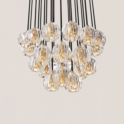 Boule De Crystal Round Cluster Chandelier-VaseLamps