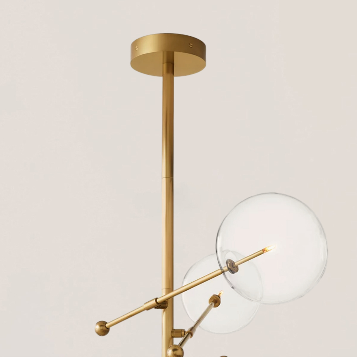 Glass Globe Mobile 6-stem Chandelier 55"-VaseLamps