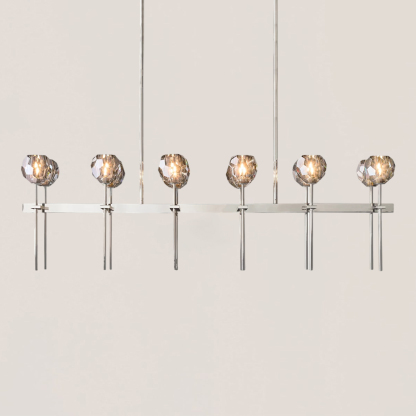 Boule De Crystal Smoke Double Linear Chandelier 60"-VaseLamps