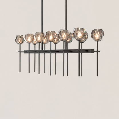 Boule De Crystal Smoke Double Linear Chandelier 60"-VaseLamps