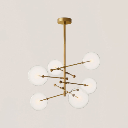 Glass Globe Mobile 6-stem Chandelier 55"-VaseLamps