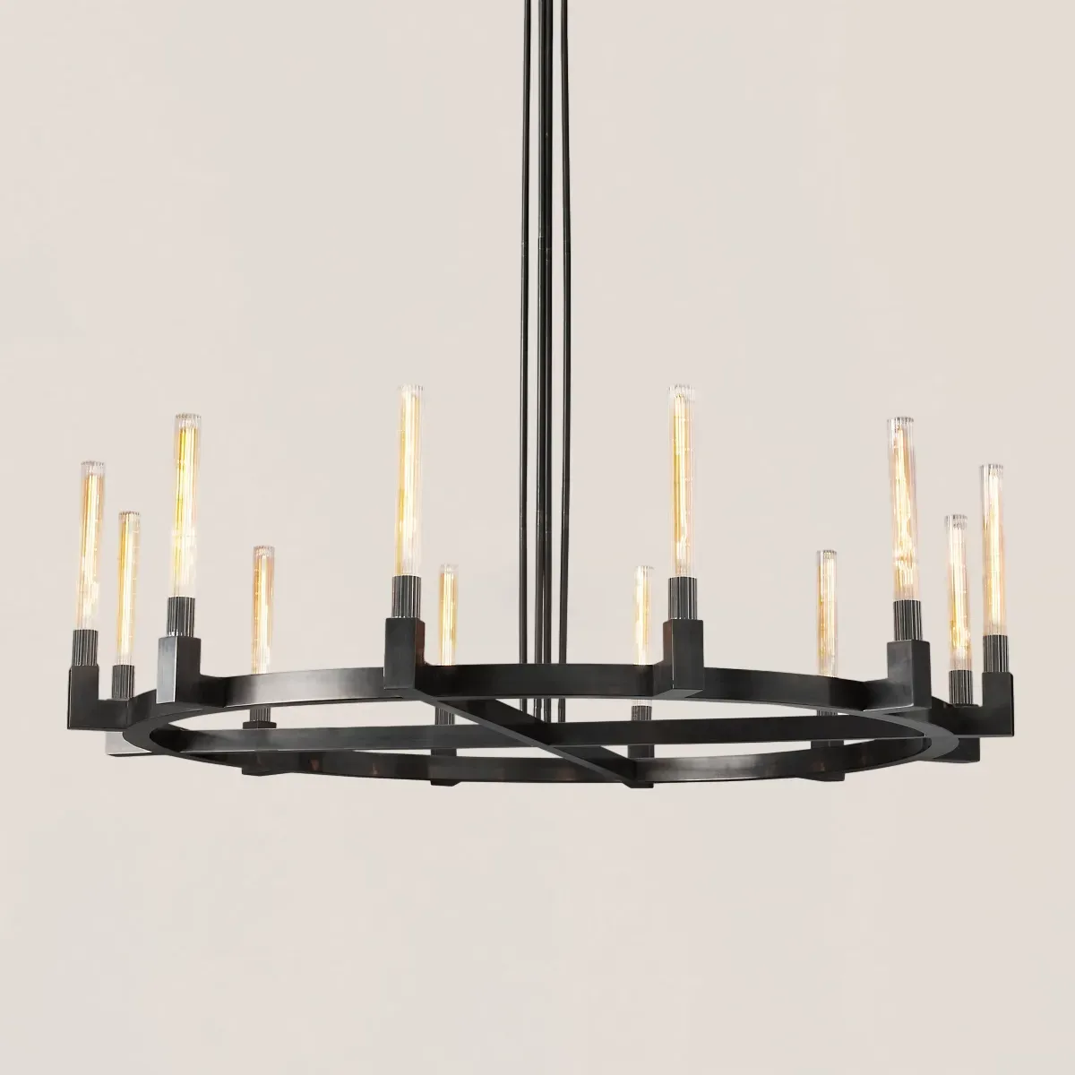 Cannele Glass Round Chandelier-VaseLamps
