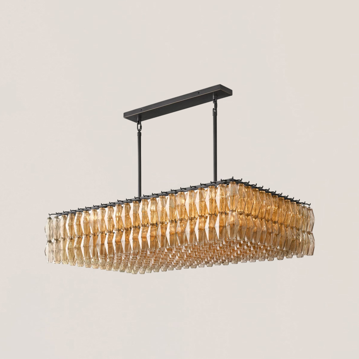 Chiara Glass Rectangular Chandelier-VaseLamps