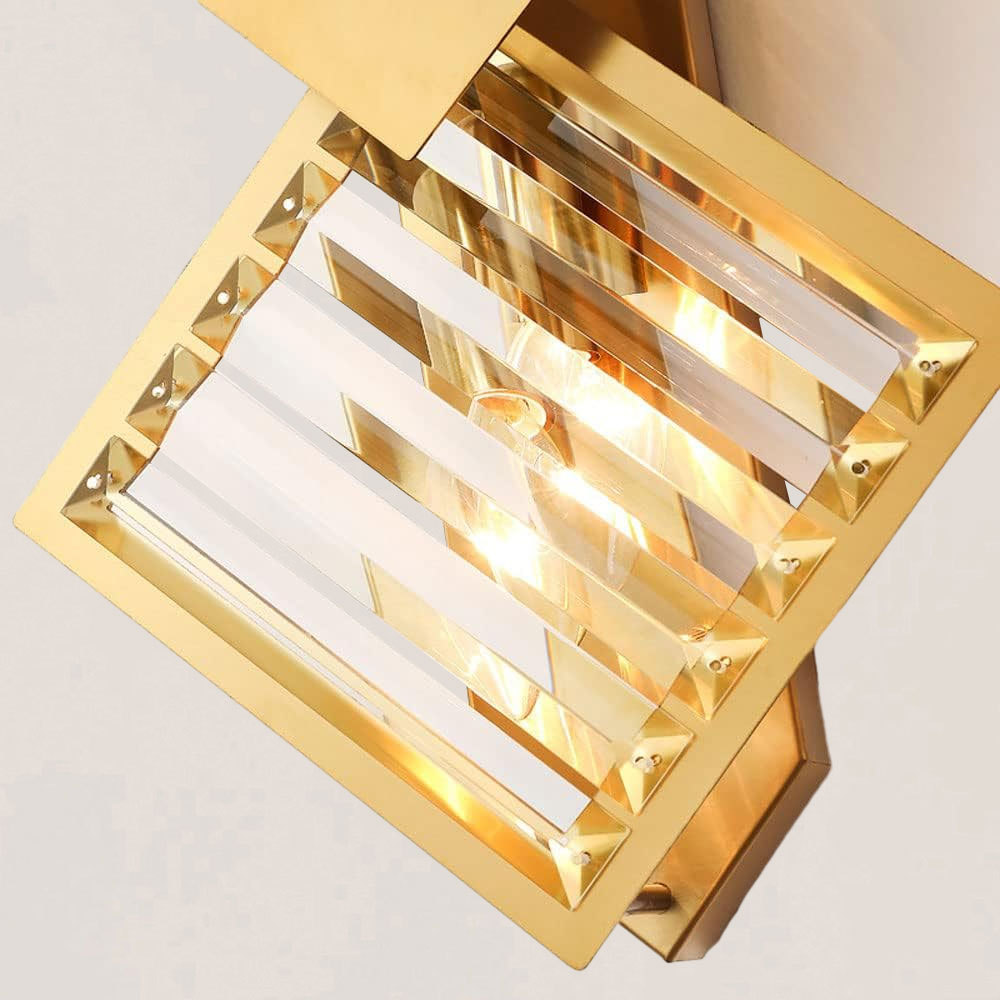VASELAMPS - Modern Rhombus Crystal Gold Plated Wall Sconce-VaseLamps