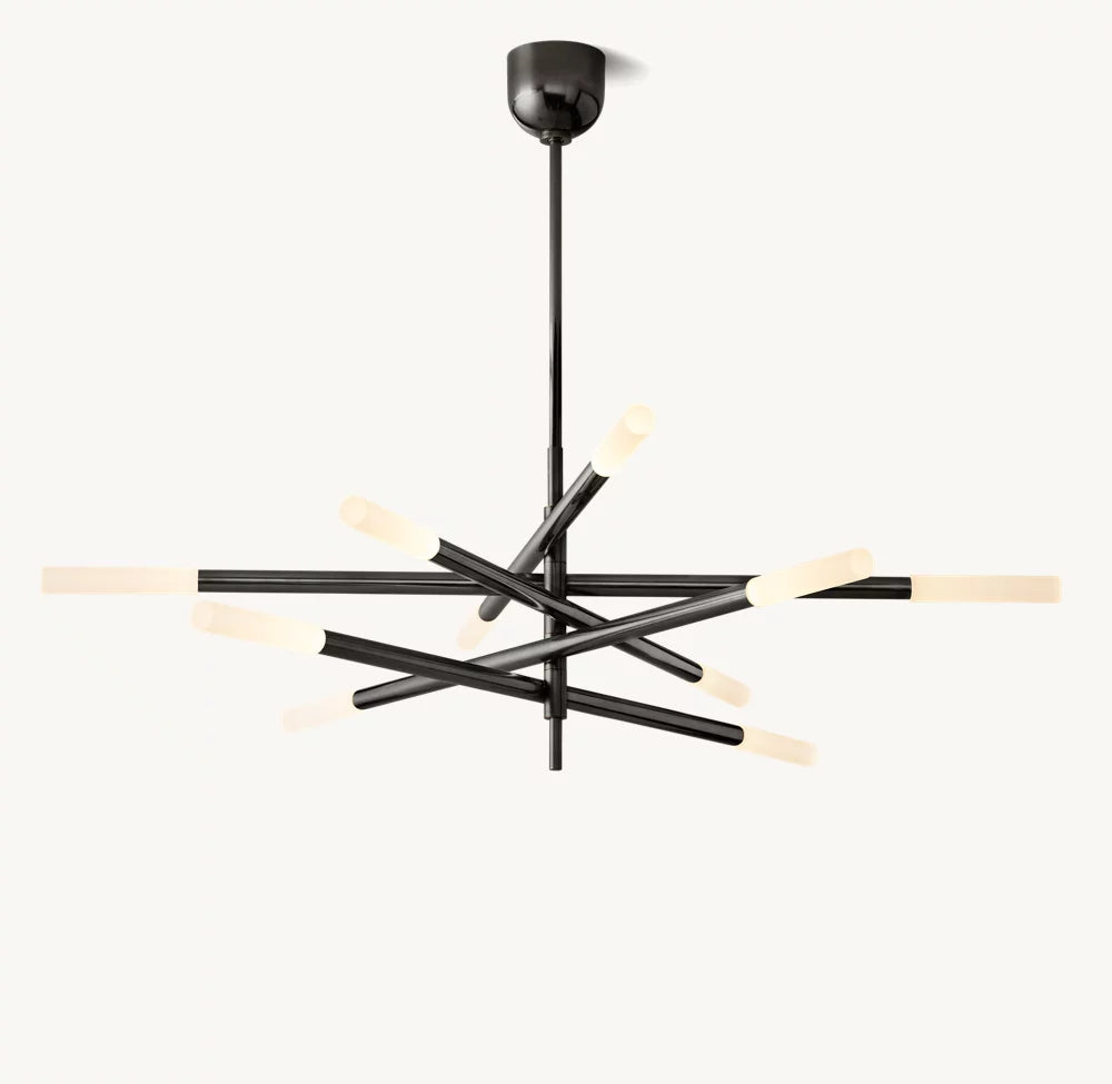 Rousseau 10-Light Mobile Etched Rod Chandelier-VaseLamps