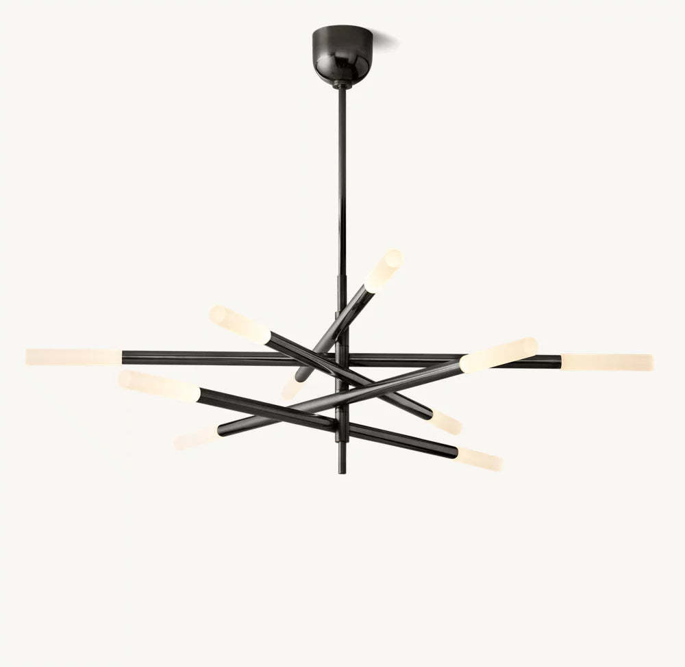 Rousseau 10-Light Mobile Etched Rod Chandelier-VaseLamps