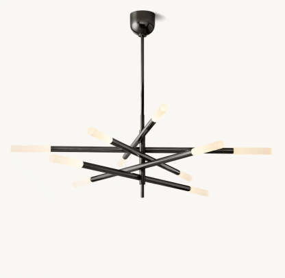 Rousseau 10-Light Mobile Etched Rod Chandelier-VaseLamps
