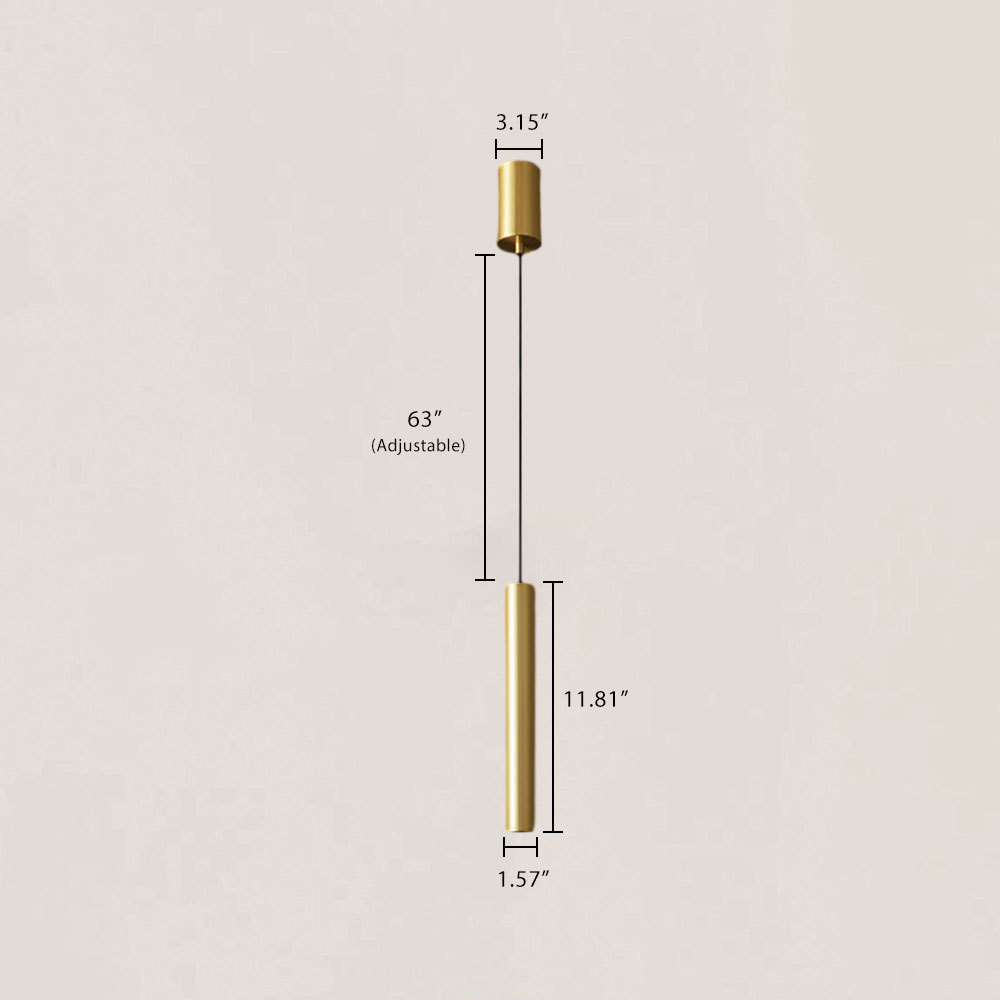 VASELAMPS - Modern Minimal Brass LED Pendant Light-VaseLamps