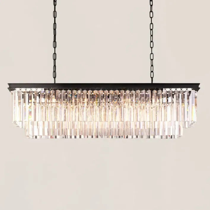 1920s Odeon Rectangular Chandelier-VaseLamps